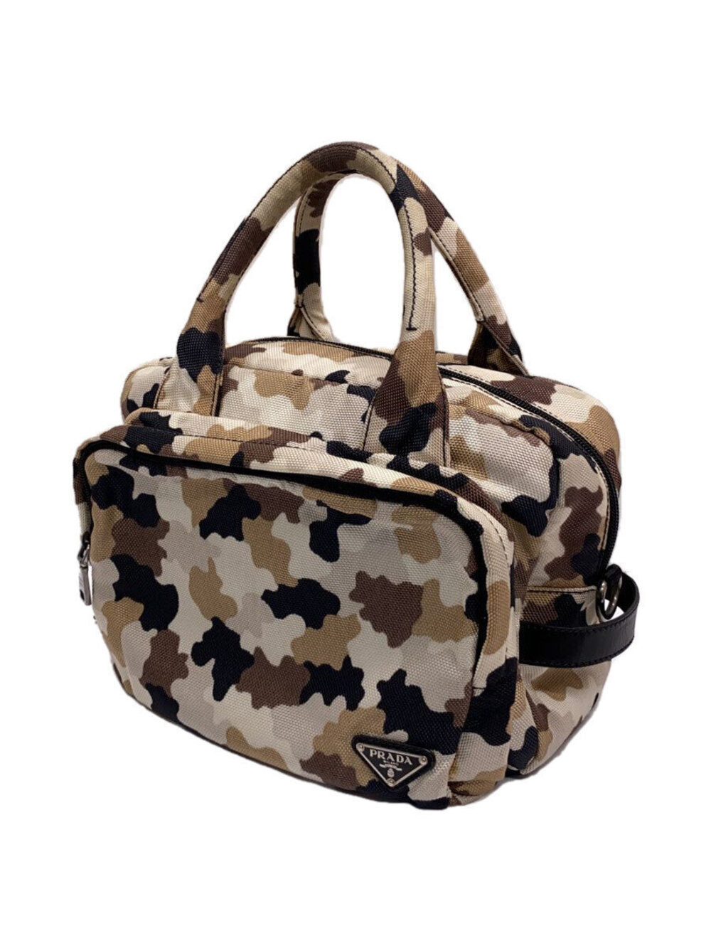 Prada Handbag Canvas Brown Camouflage